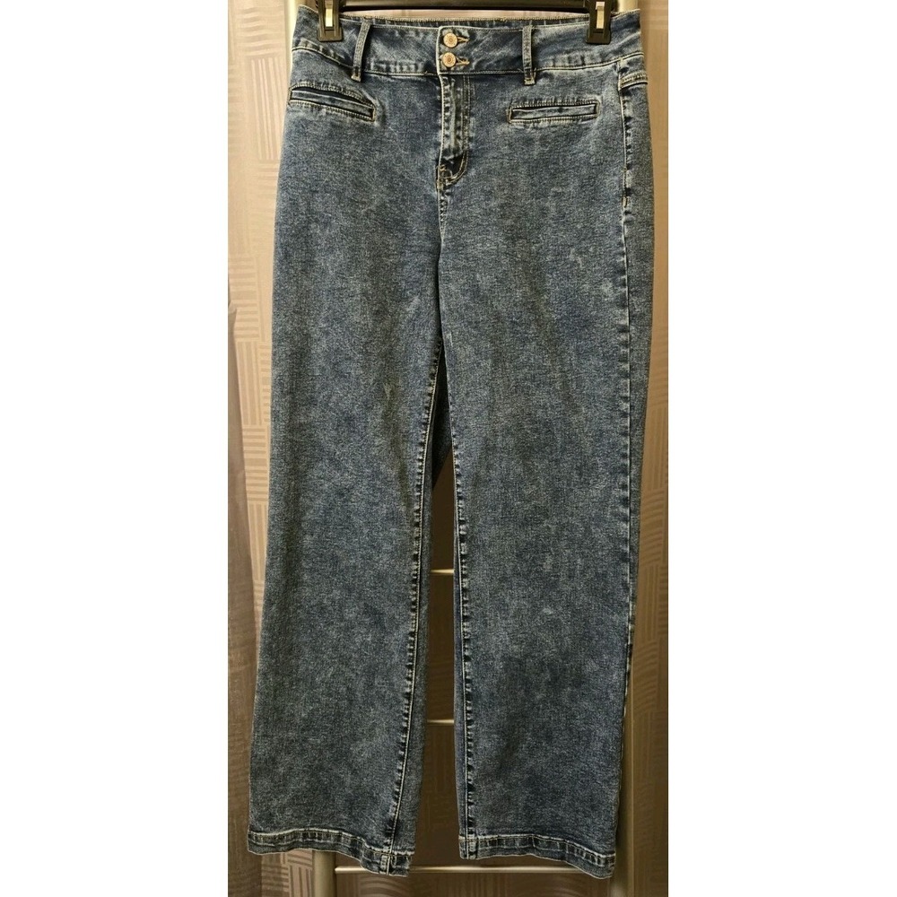 Sidefeel‎ Women's High Rise Wide Leg Stretch Jeans Med Wash Size 12 32x30